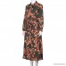 Ulanda 2018 Autumn Womens Printed Long Sleeve Dress Hem Lapels Belt Shirt Dress with Pockets Long Dress - B07GJPDHB8